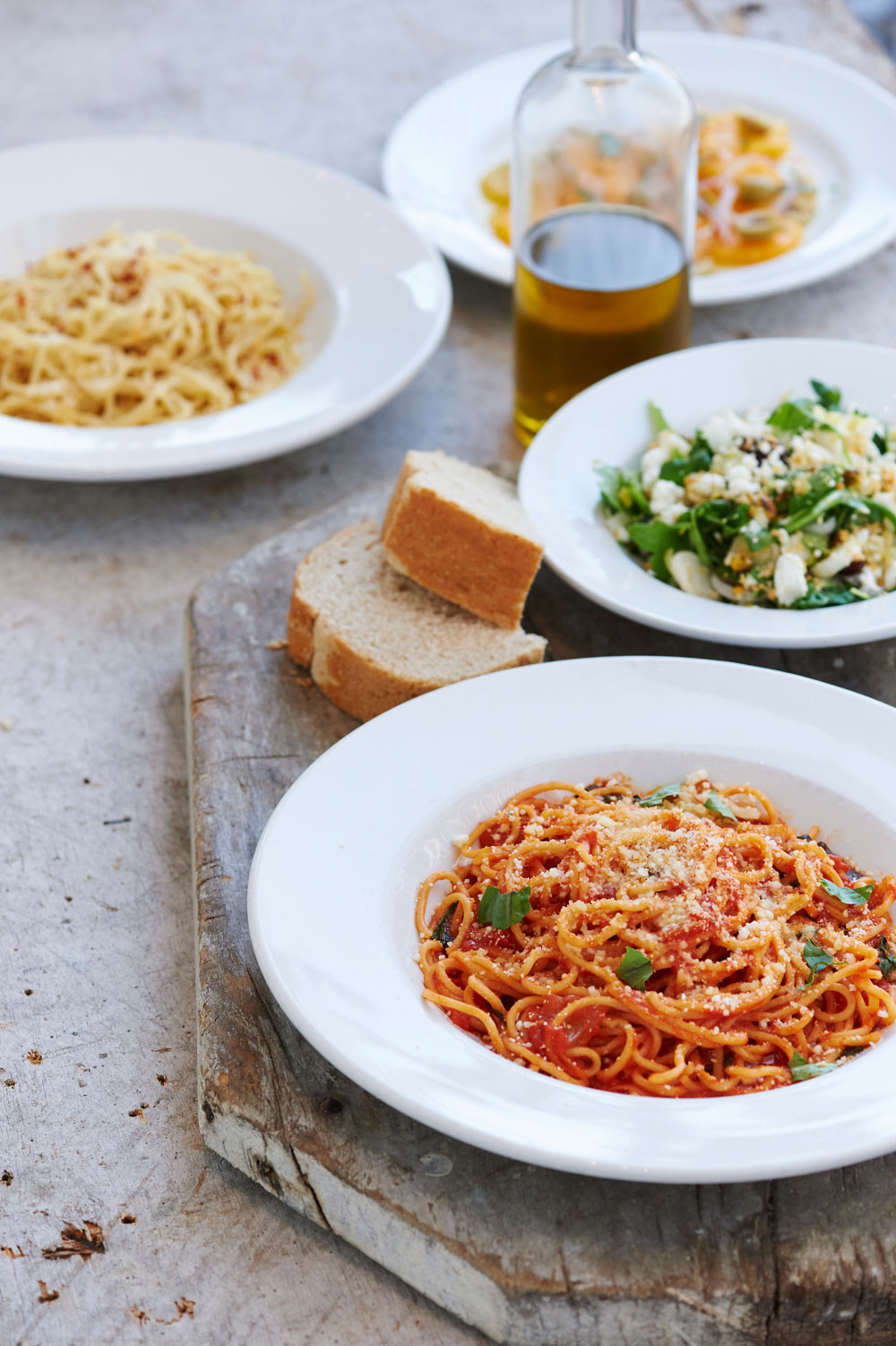 pasta on table